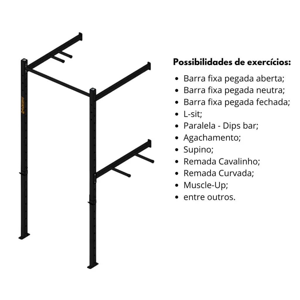Power Rack Funcional com paralelas, suporte de agachamento, supino, barra fixa e barra paralela