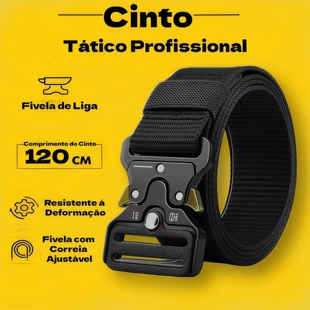 Cinto Premium com Fivela de Liga Metálica - Cinto Militar Largo em Nylon com Fivela Unissex de Engate Rápido Resistente